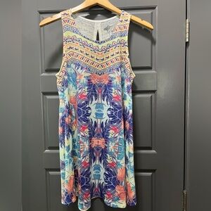 Guy Harvey Artistic Tropical Design Coverup Tank Dress